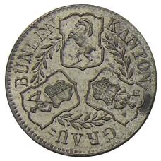 Монета 1/2 батцена 1842 года  кантон Граубюнден Швейцария (реверс)