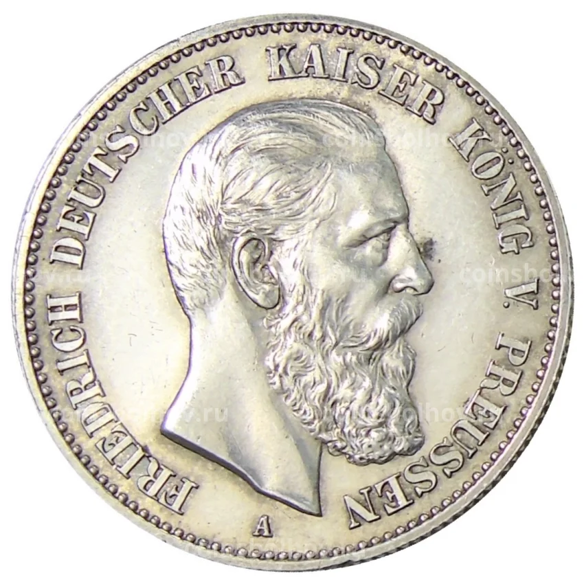 Монета 2 марки 1888 года A Пруссия (Германия) — Фридрих III