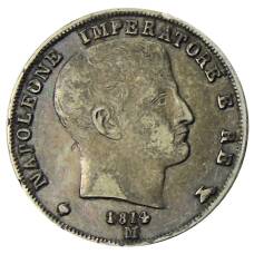 Монета 1 лира 1814 года М Италия (аверс)