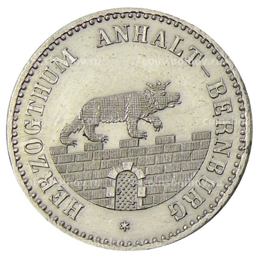 Монета 1/6 талера 1856 года A  Германские государства — Ангальт — Бернбург