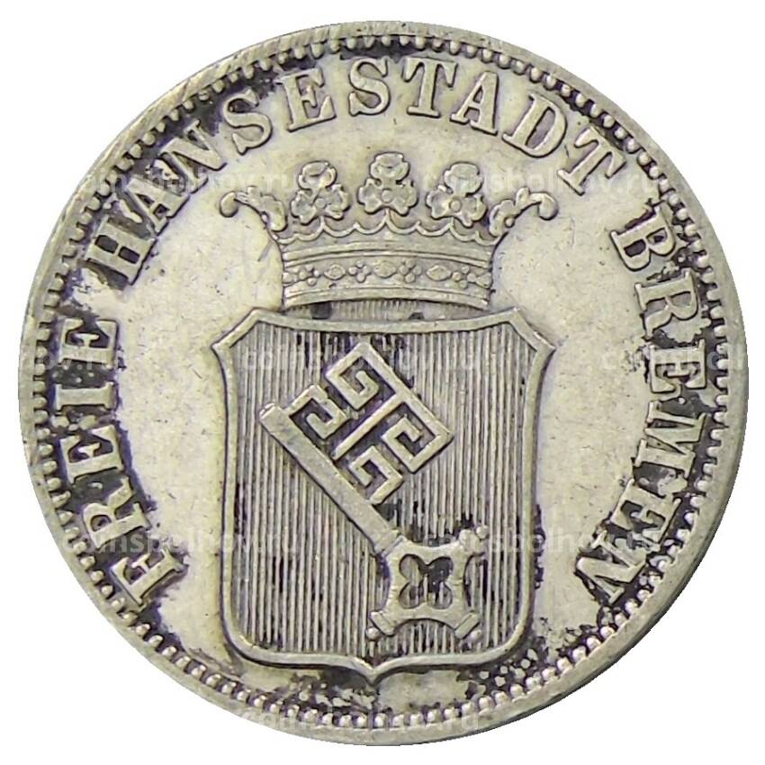 Монета 12 гротенов 1860 года Германские государства — Бремен (вид 2)