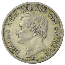 Монета 1/6 талера 1860 года B Германские государства —  Саксония (реверс)