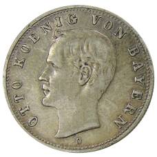 Монета 2 марки 1908 года D Германия (Бавария) (аверс)