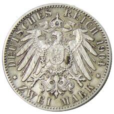 Монета 2 марки 1904 года F Германия (Вюртемберг) (реверс)