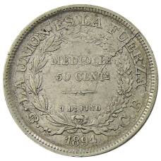 Монета 50 сентаво 1894 года Боливия (аверс)