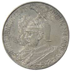 Монета 2 марки 1901 года Германия (Пруссия) — 200 лет Пруссии (аверс)