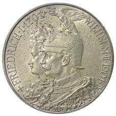 Монета 2 марки 1901 года Германия (Пруссия) — 200 лет Пруссии (аверс)