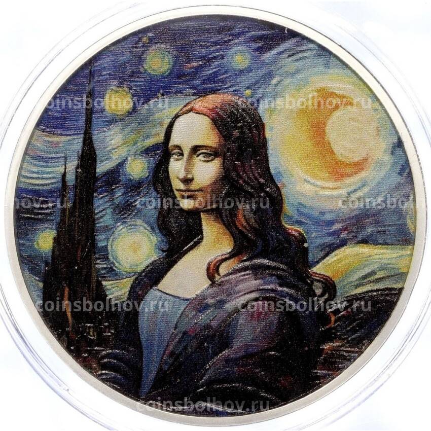 Монета 50 центов 2024 года Фиджи «Мона Лиза»(Цветное покрытие)
