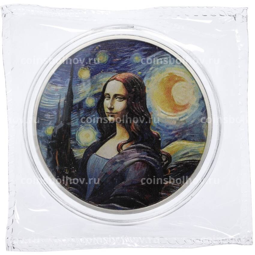 Монета 50 центов 2024 года Фиджи «Мона Лиза»(Цветное покрытие) (вид 3)