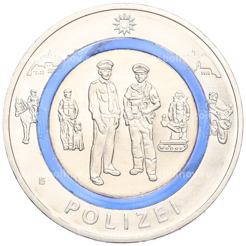 Монета 10 евро 2024 года F Германия «На службе общества — Полиция»