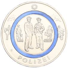 Монета 10 евро 2024 года D Германия «На службе общества — Полиция» (аверс)