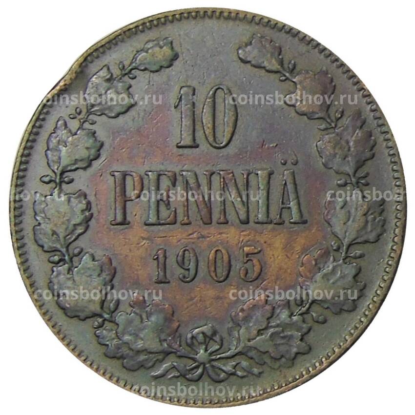 Монета 10 пенни 1905 года Русская Финляндия