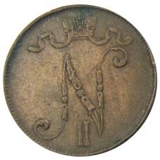 Монета 5 пенни 1911 года Русская Финляндия (реверс)