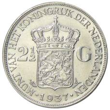 Монета 2 1/2 гульдена 1937 года Нидерланды (аверс)