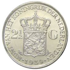 Монета 2 1/2 гульдена 1939 года Нидерланды (аверс)