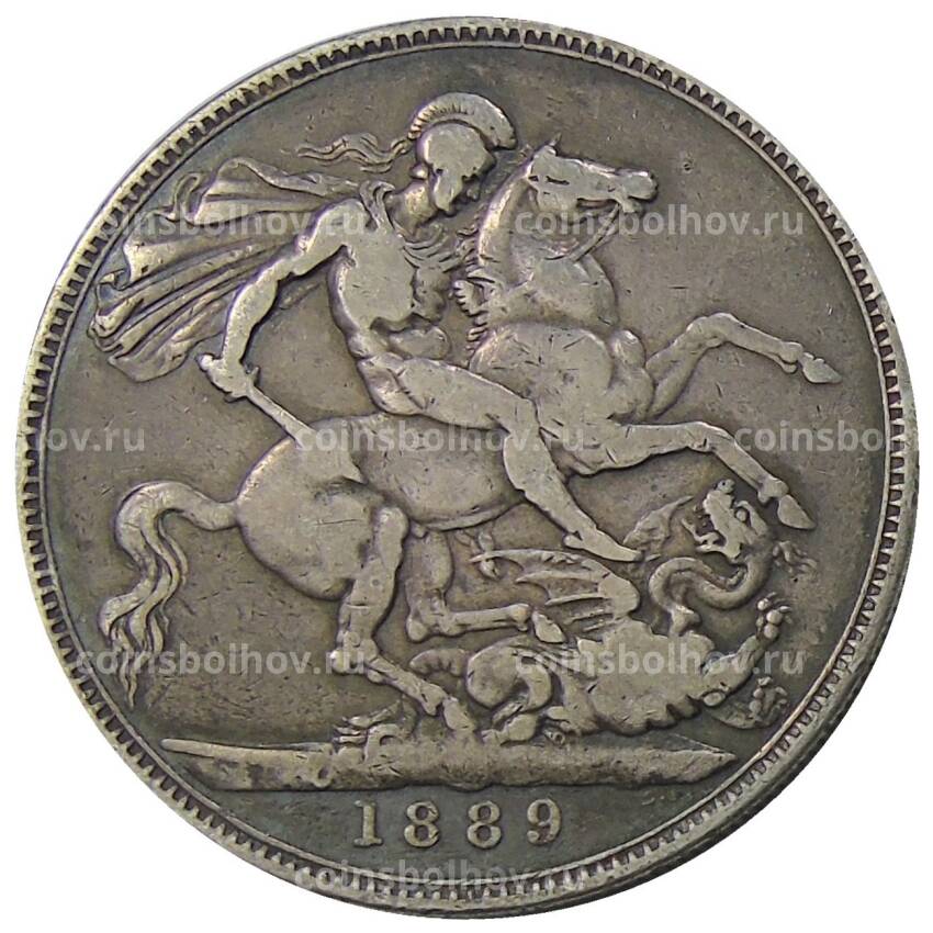 Монета 1 крона 1889 года Великобритания