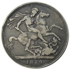 Монета 1 крона 1889 года Великобритания (аверс)
