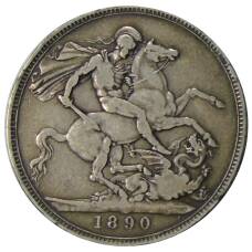 Монета 1 крона 1890 года Великобритания (аверс)