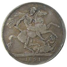 Монета 1 крона 1891 года Великобритания (аверс)