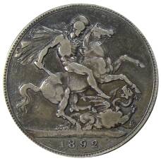 Монета 1 крона 1892 года Великобритания (аверс)