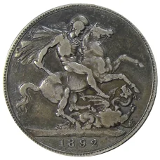 Монета 1 крона 1892 года Великобритания (аверс)