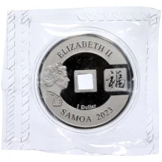 Монета 1 доллар 2023 года Самоа «На удачу — Рыбки» (реверс)