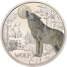 Монета 3 евро 2017 года Австрия «Животные со всего мира — Волк» (аверс)