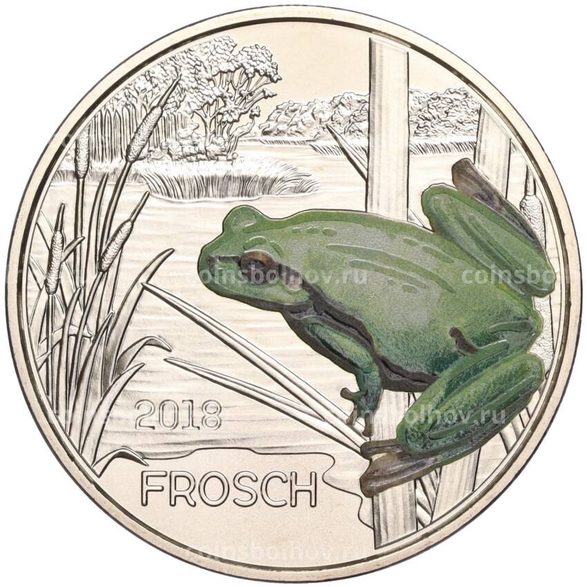 Монета 3 евро 2018 года Австрия «Животные со всего мира — Лягушка»