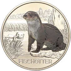 Монета 3 евро 2019 года Австрия «Животные со всего мира — Выдра» (аверс)