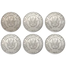 Набор из 6 монет 5 франков 2014 года Бурунди «Птицы» (реверс)