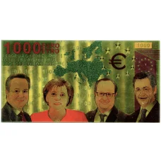 Сувенирная банкнота 1000 евро (аверс)