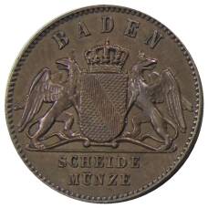 Монета 1 крейцер 1870 года Германские гоcударства — Баден (реверс)