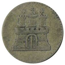 Монета 1 шиллинг 1855 года Германские государства — Гамбург (реверс)