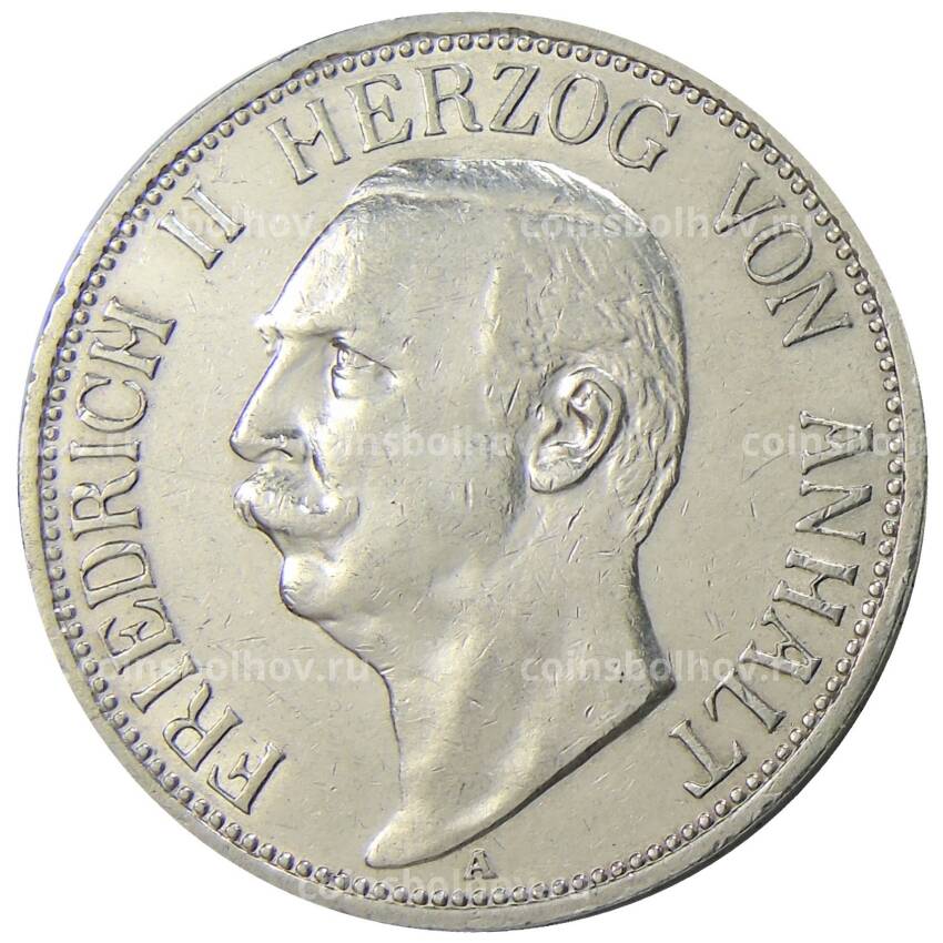Монета 3 марки 1911 года A Германия (Ангальт)