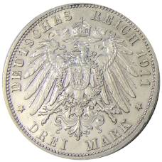 Монета 3 марки 1911 года A Германия (Ангальт) (реверс)