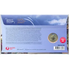 Монета 1 доллар 2021 года Австралия Английский алфавит — буква «Q» Queen Victoria market (в блистере с маркой) (реверс)