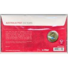 Монета 1 доллар 2009 года Австралия — 200 лет почтой службе Австралии (цветная, в блистере с маркой) (аверс)