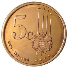 Монета 5 евроцентов 2006 года Монако (Проба, Unusual) (реверс)