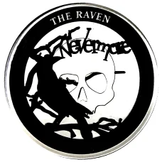 Монета 5 долларов 2020 года Ниуэ Жуткие истории — Ворон (в коробке) (аверс)