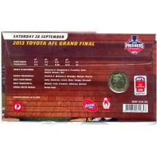 Монета 1 доллар 2013 года Австралия Австралийская футбольная лига — финалист 2013 Hawthorn Football Club (в конверте с маркой) (реверс)