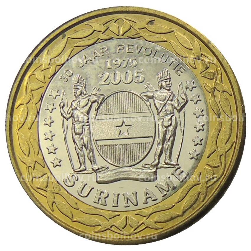 Монета 1 евро 2005 года Суринам (Проба, Unusual) — 30 лет независимости