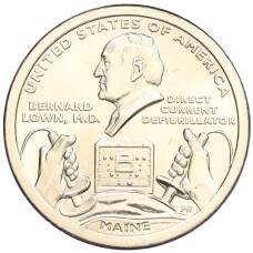 Монета 1 доллар 2024 года D США «Американские инновации — Дефибриллятор постоянного тока» (аверс)