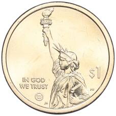 Монета 1 доллар 2024 года Р США «Американские инновации — Дефибриллятор постоянного тока» (реверс)