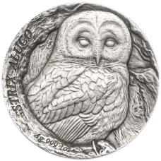 Монета 2 доллара 2023 года Самоа «Серая неясыть» (аверс)