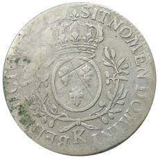 Монета 1 экю 1727 года K Франция (Людовик XV) (реверс)