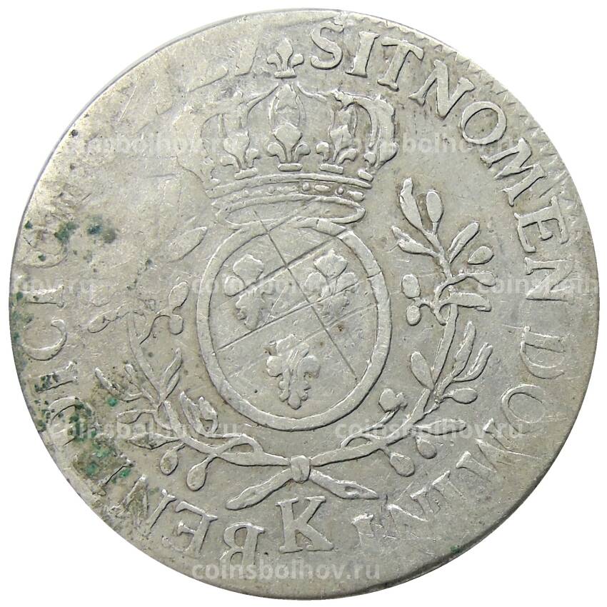 Монета 1 экю 1727 года K Франция (Людовик XV) (вид 2)