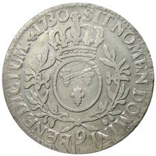 Монета 1 экю 1730 года 9 Франция (Людовик XV) (реверс)