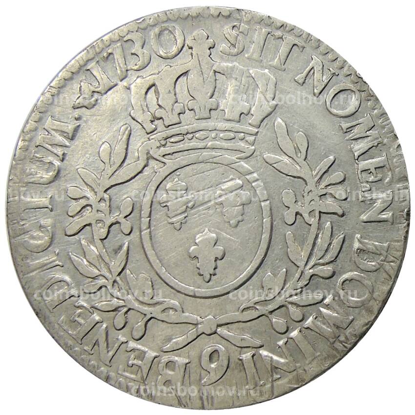 Монета 1 экю 1730 года 9 Франция (Людовик XV) (вид 2)