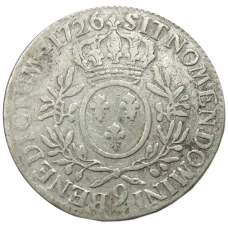 Монета 1 экю 1726 года 9 Франция (Людовик XV) (реверс)
