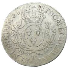 Монета 1 экю 1726 года К  Франция (Людовик XV) (реверс)